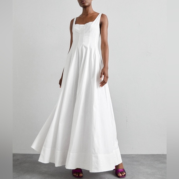 πΊπHPππΊ NWT Staud Wells Maxi Dress White - Picture 12 of 16